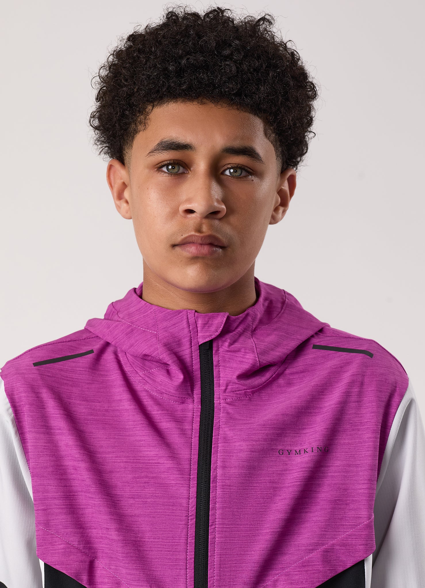 Gym King Kids Vision Tracksuit Top and Shorts - Orchid/Dark Grey