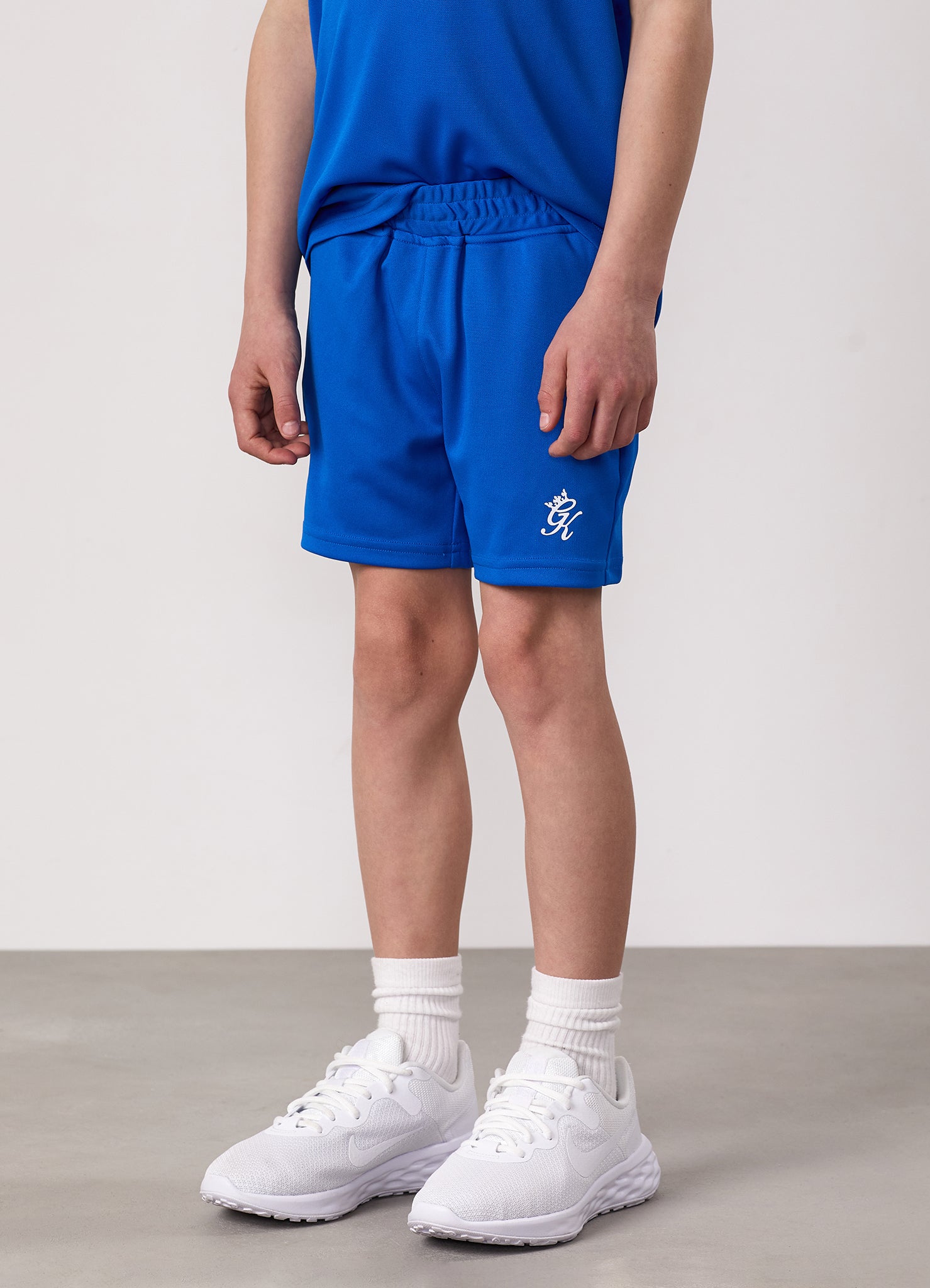 Gym King Kids Lightweight Poly Full Zip and Shorts - Sonic Blue