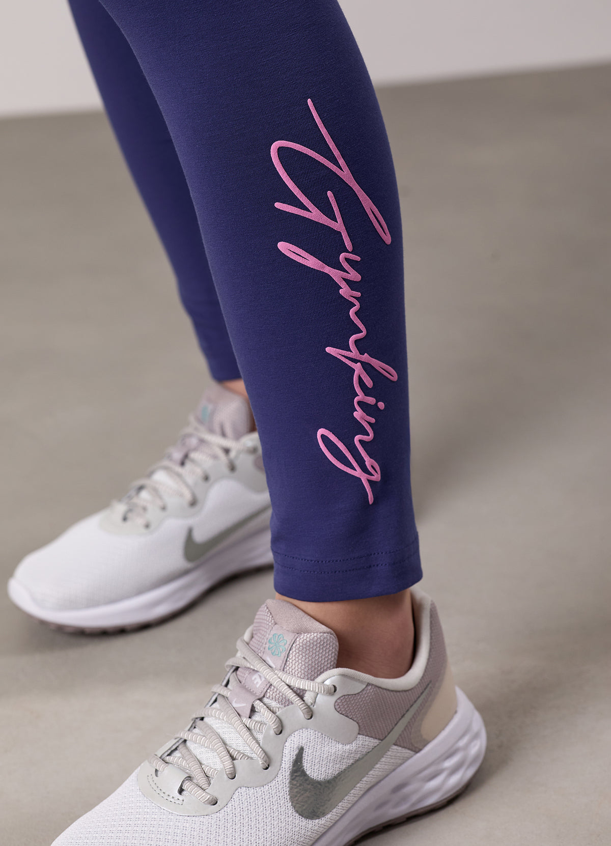 Gym King Older Kids Script Jersey Legging - Starlight Blue