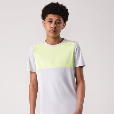 Gym King Kids Advance Tee - Light Grey/Limelight