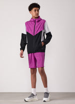 Gym King Kids Vision Tracksuit Top and Shorts - Orchid/Dark Grey