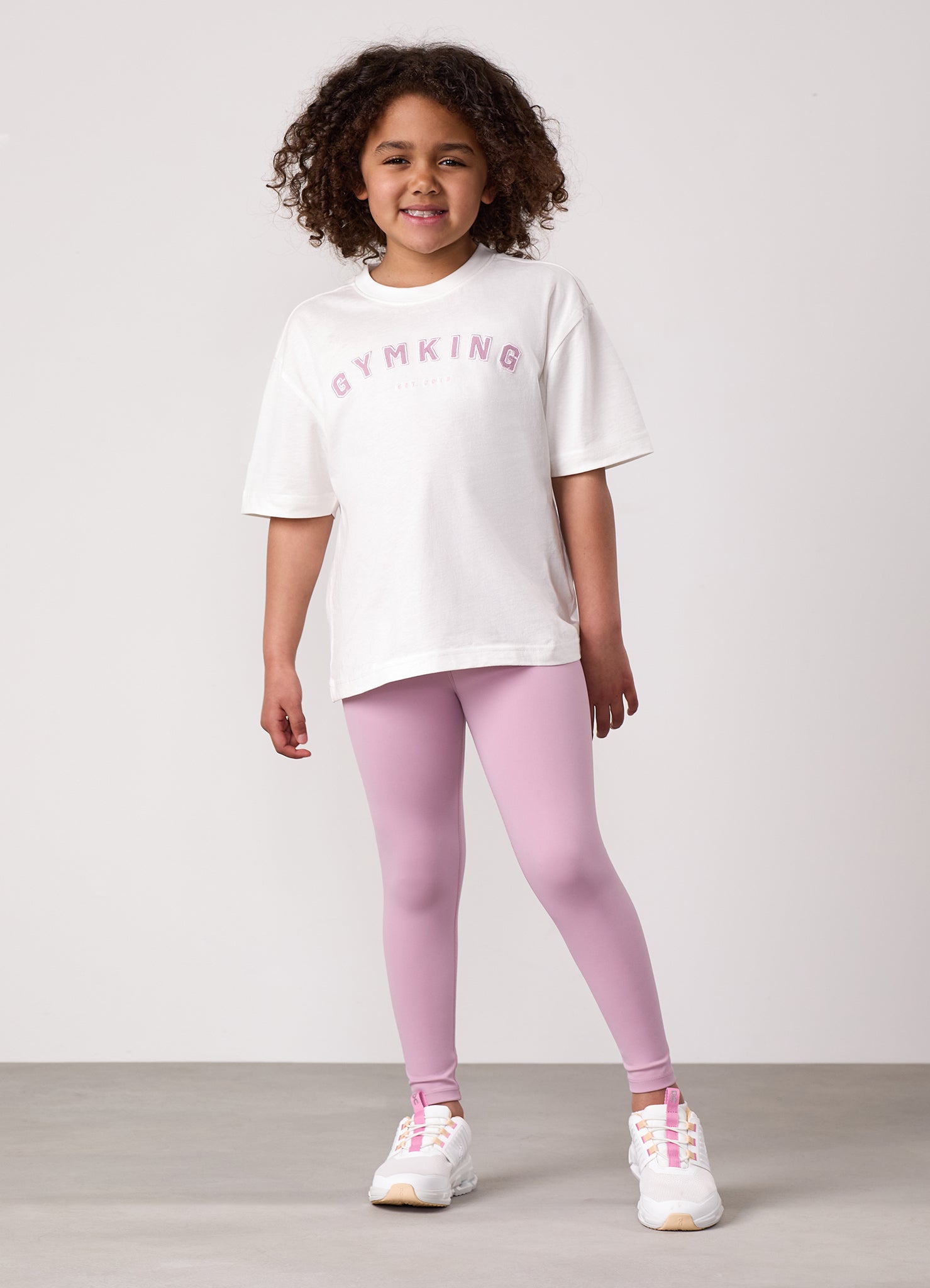 Gym King Kids Shadow Boyfriend Tee - Cream