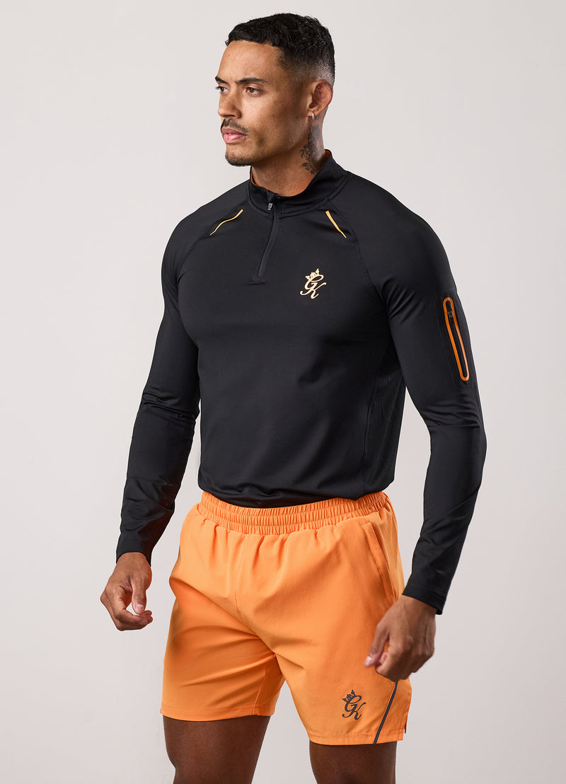 Gym King Flex 2.0 1/4 Zip Funnel - Black/Amber