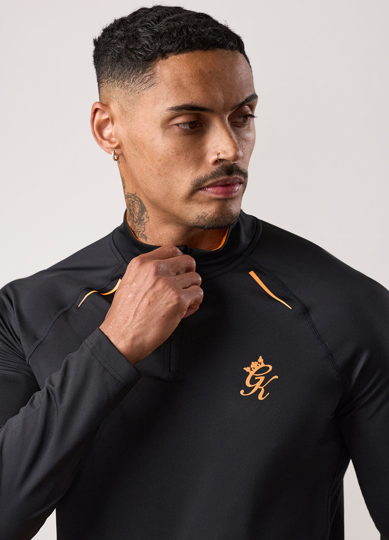Gym King Flex 2.0 1/4 Zip Funnel - Black/Amber