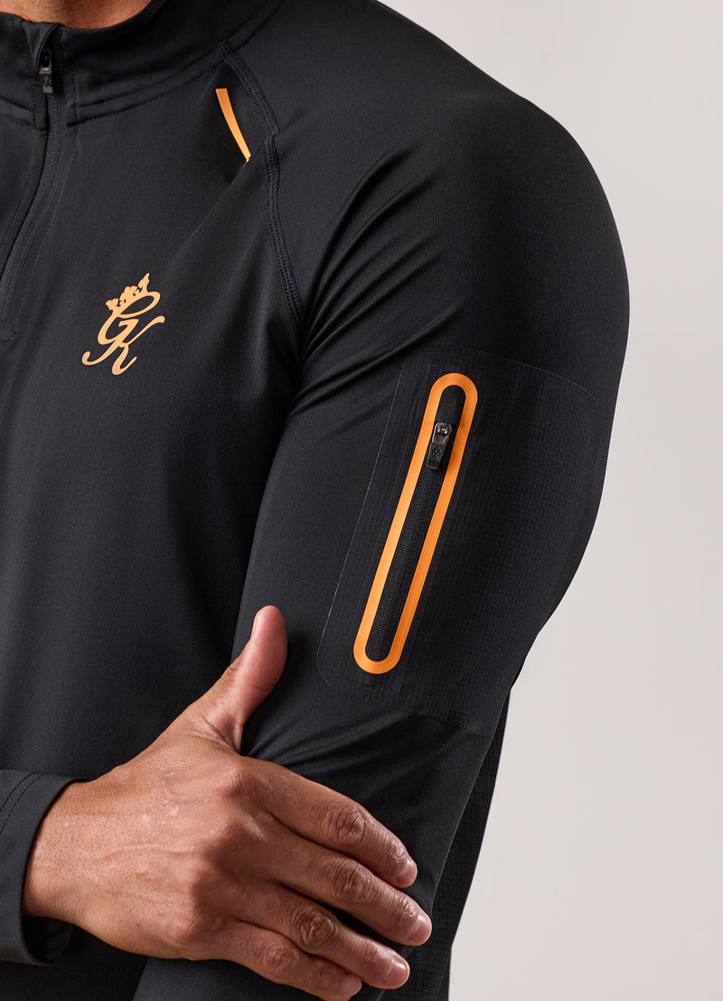 Gym King Flex 2.0 1/4 Zip Funnel - Black/Amber