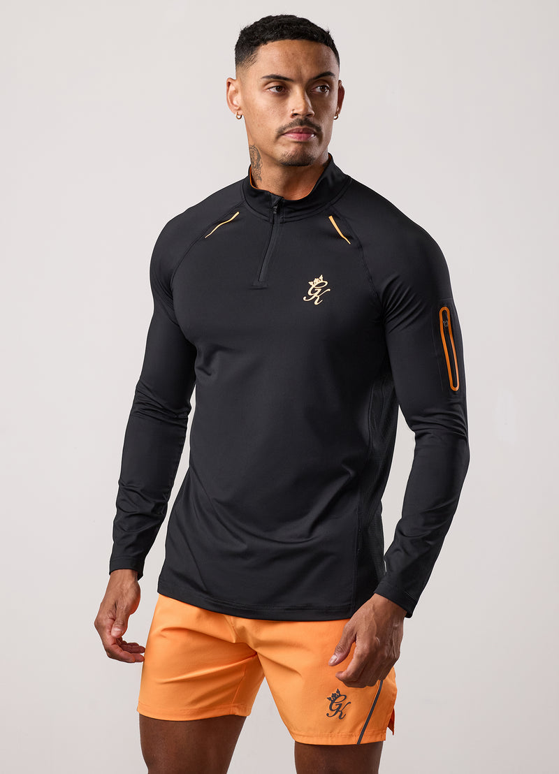 Gym King Flex 2.0 1/4 Zip Funnel - Black/Amber