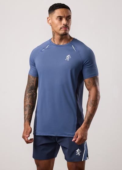 Gym King Flex 2.0 Tee - Dark Denim/Faded Indigo