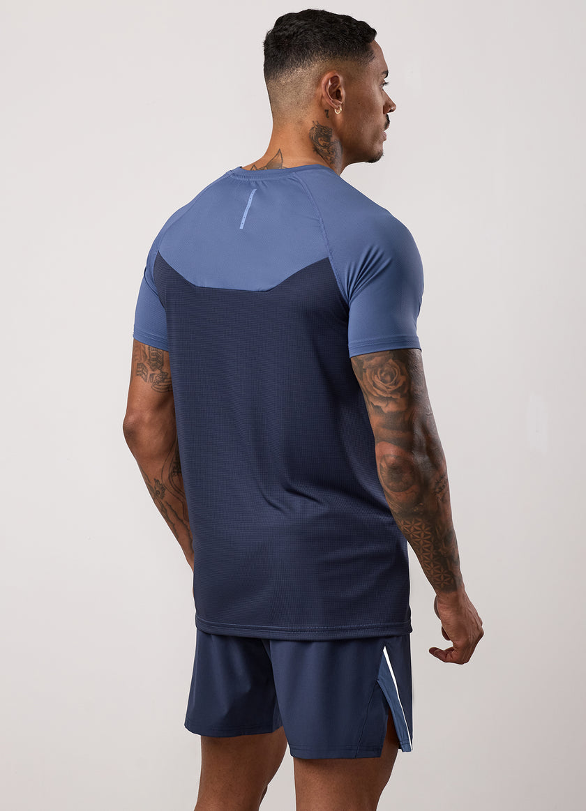 Gym King Flex 2.0 Tee - Dark Denim/Faded Indigo