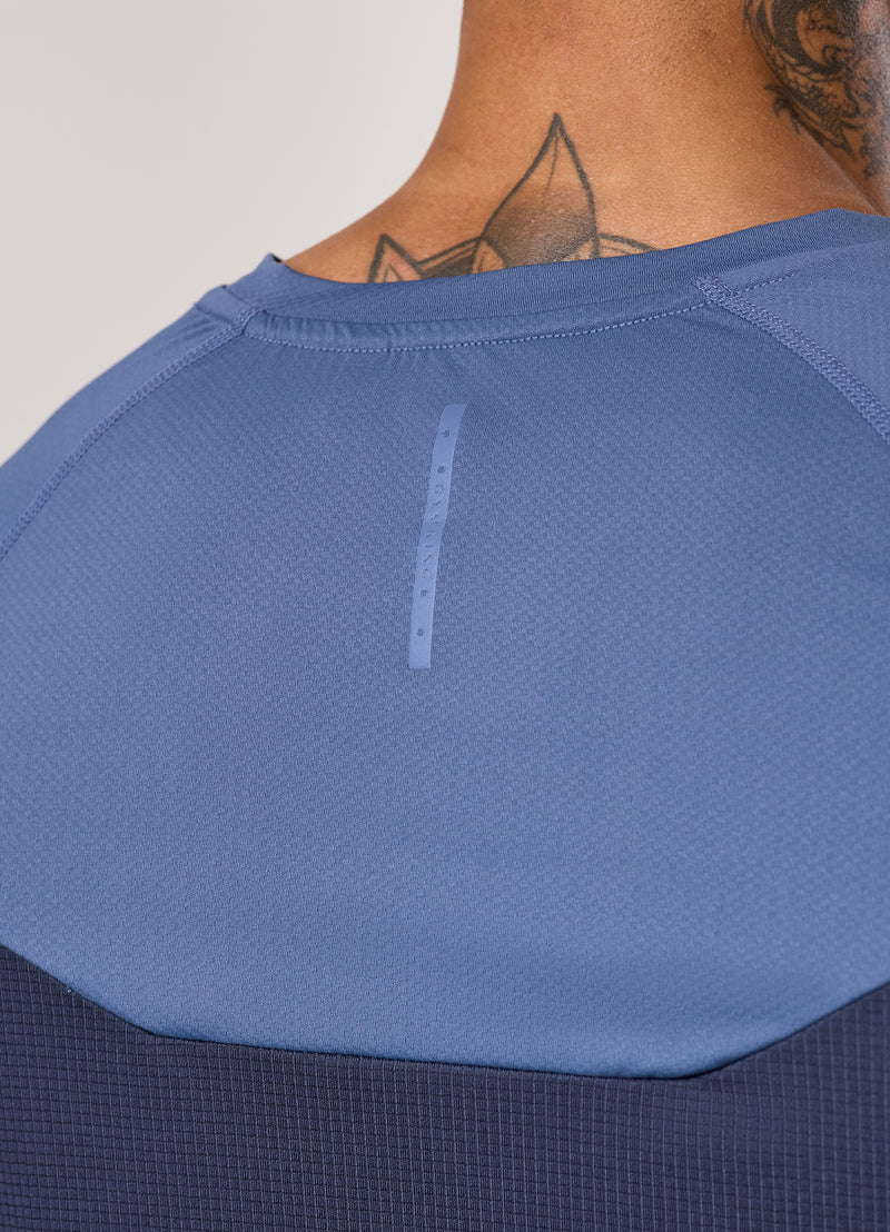 Gym King Flex 2.0 Tee - Dark Denim/Faded Indigo