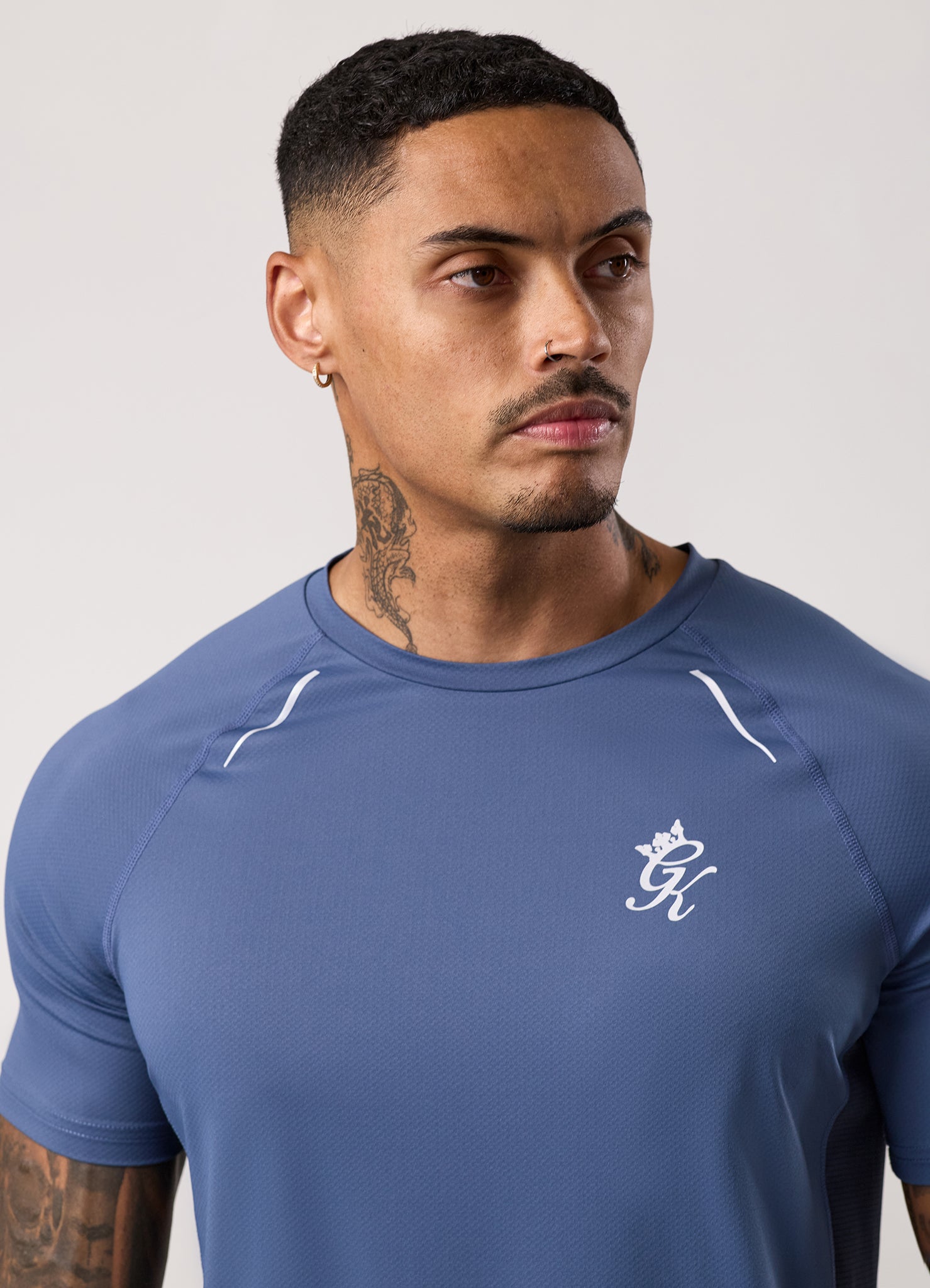 Gym King Flex 2.0 Tee - Dark Denim/Faded Indigo