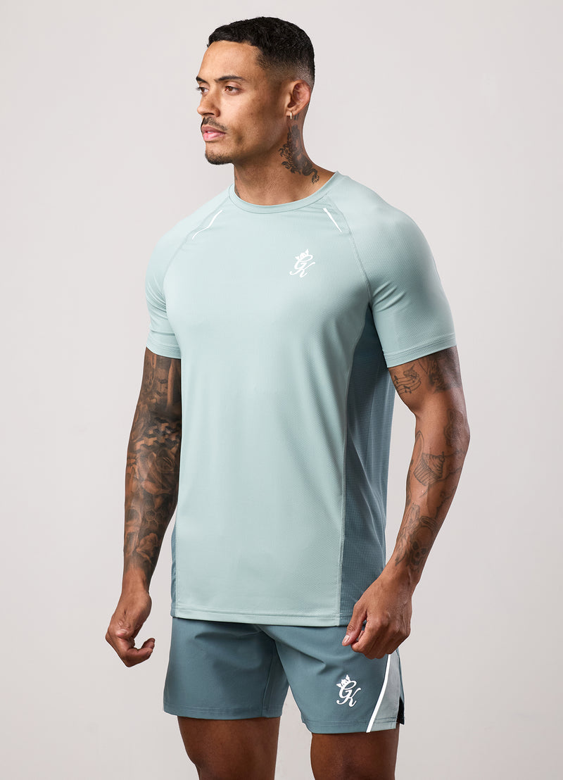 Gym King Flex 2.0 Tee - Silver Blue/Petrol Blue