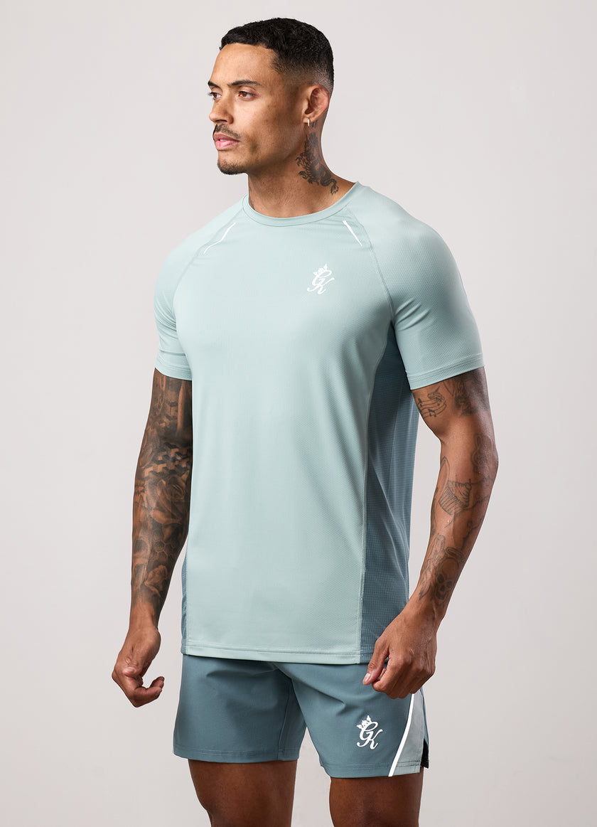 Gym King Flex 2.0 Tee - Silver Blue/Petrol Blue