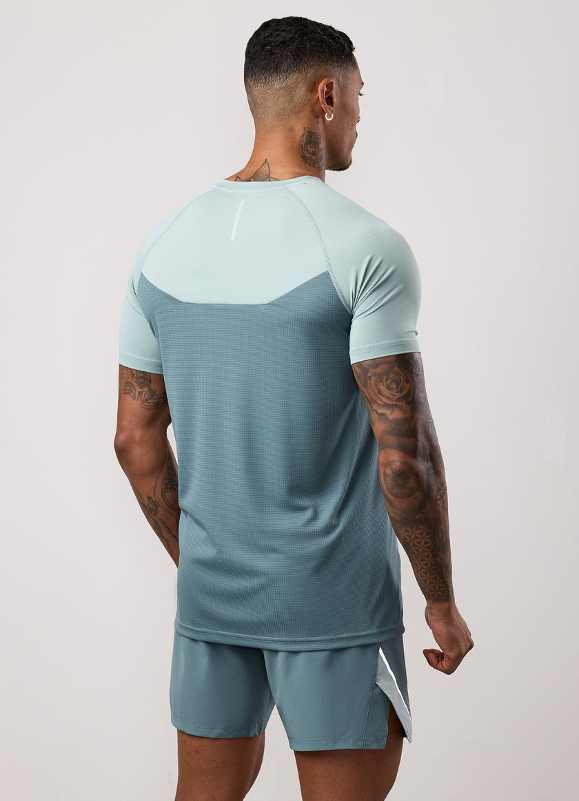 Gym King Flex 2.0 Tee - Silver Blue/Petrol Blue