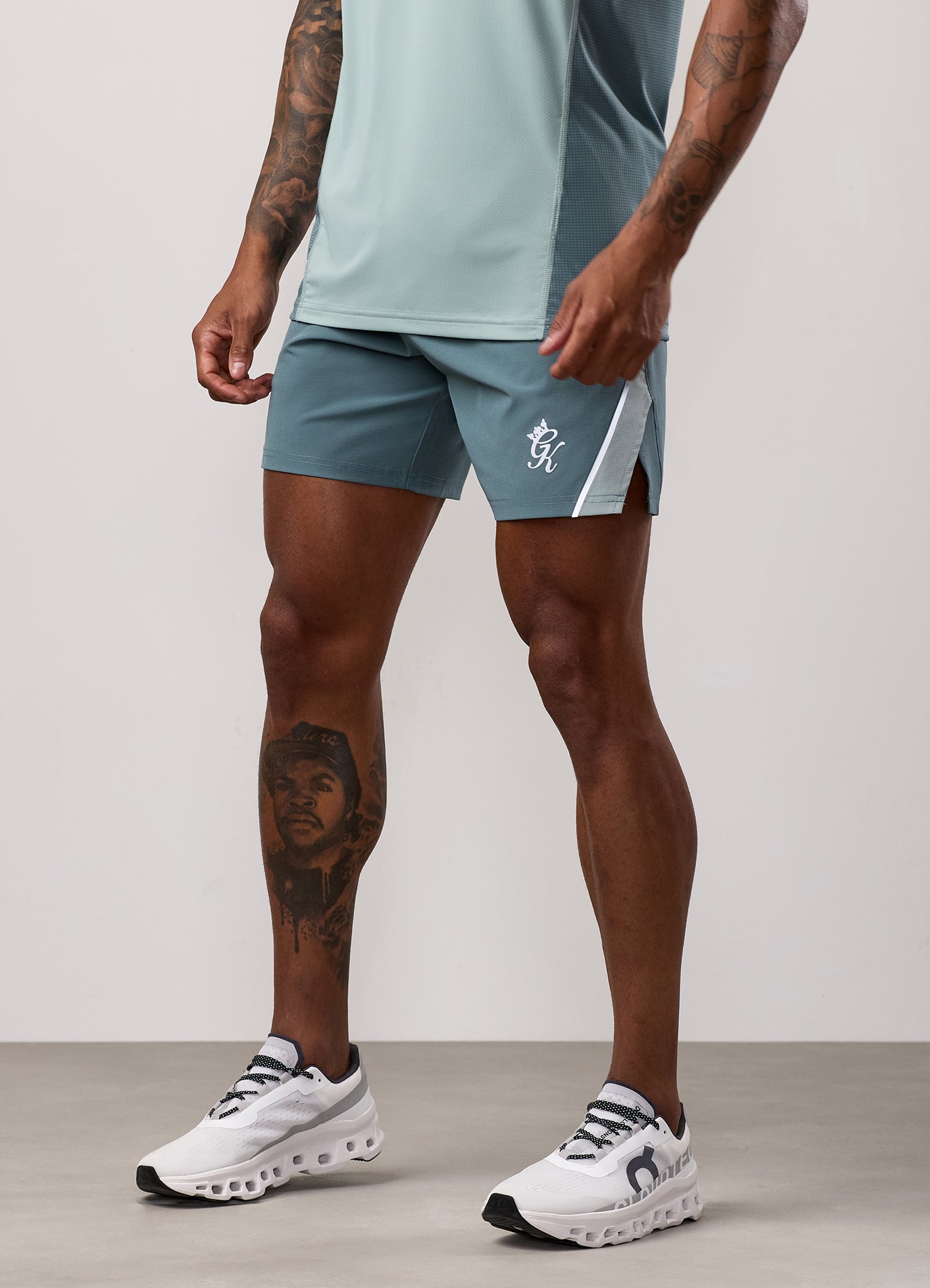 Gym King Flex 2.0 Short - Silver Blue/Petrol Blue