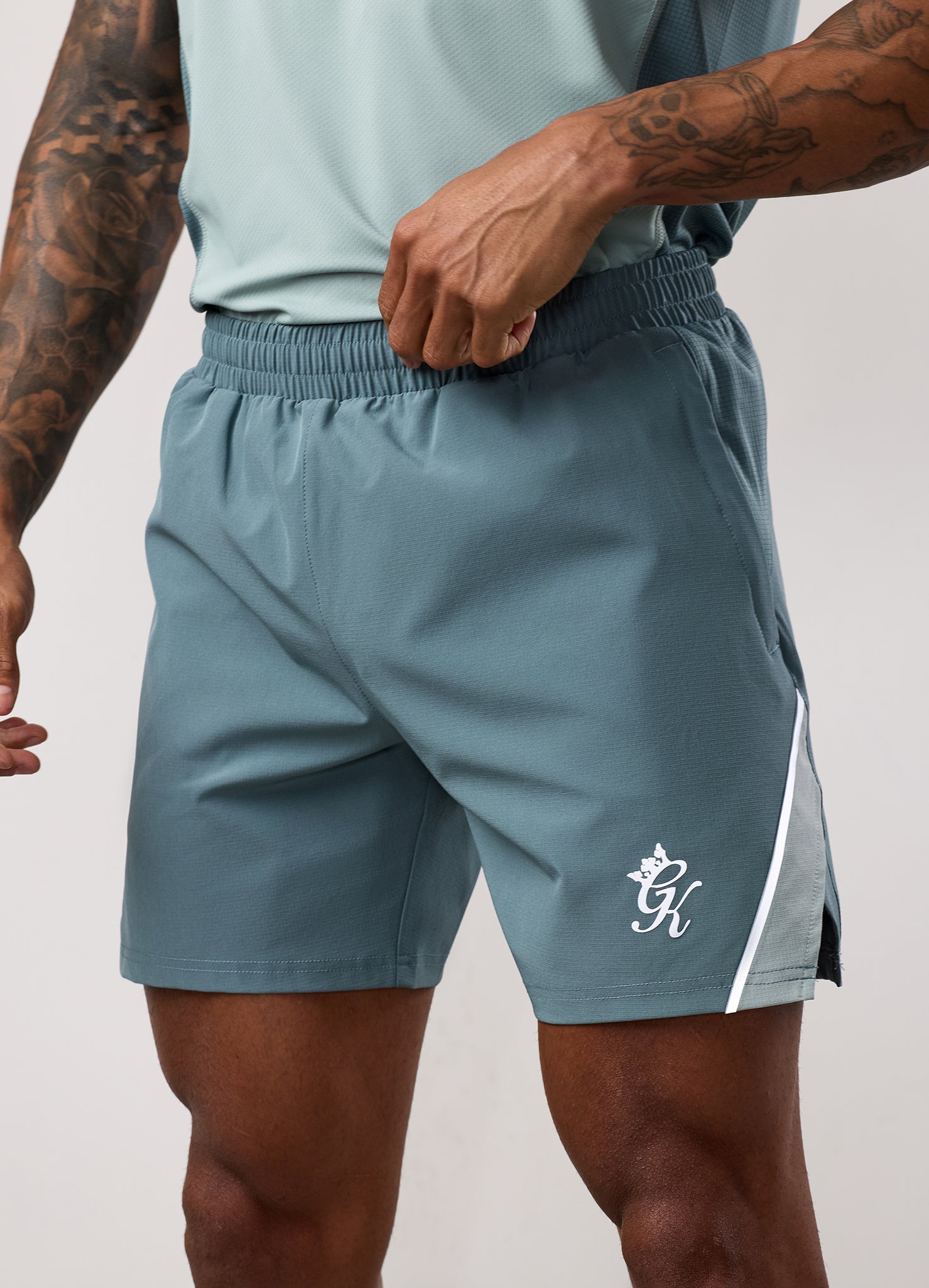 Gym King Flex 2.0 Short - Silver Blue/Petrol Blue
