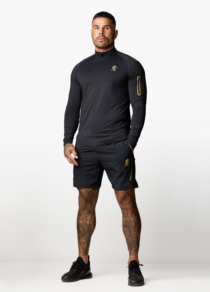 Gym King Flex 1/4 Zip Funnel - Black/Gold