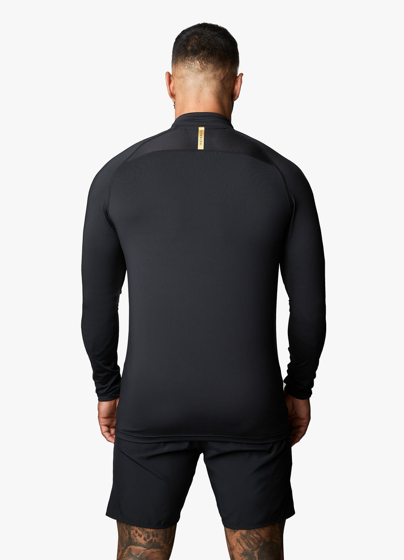 Gym King Flex 1/4 Zip Funnel - Black/Gold