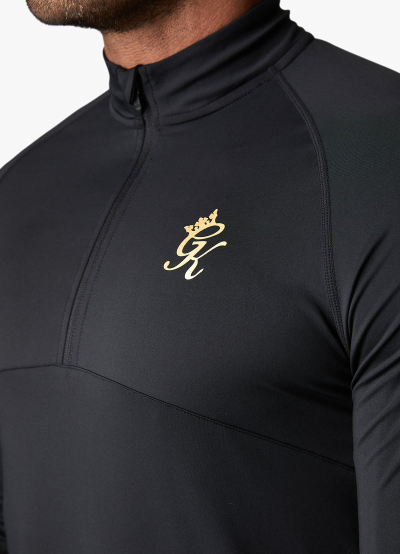 Gym King Flex 1/4 Zip Funnel - Black/Gold