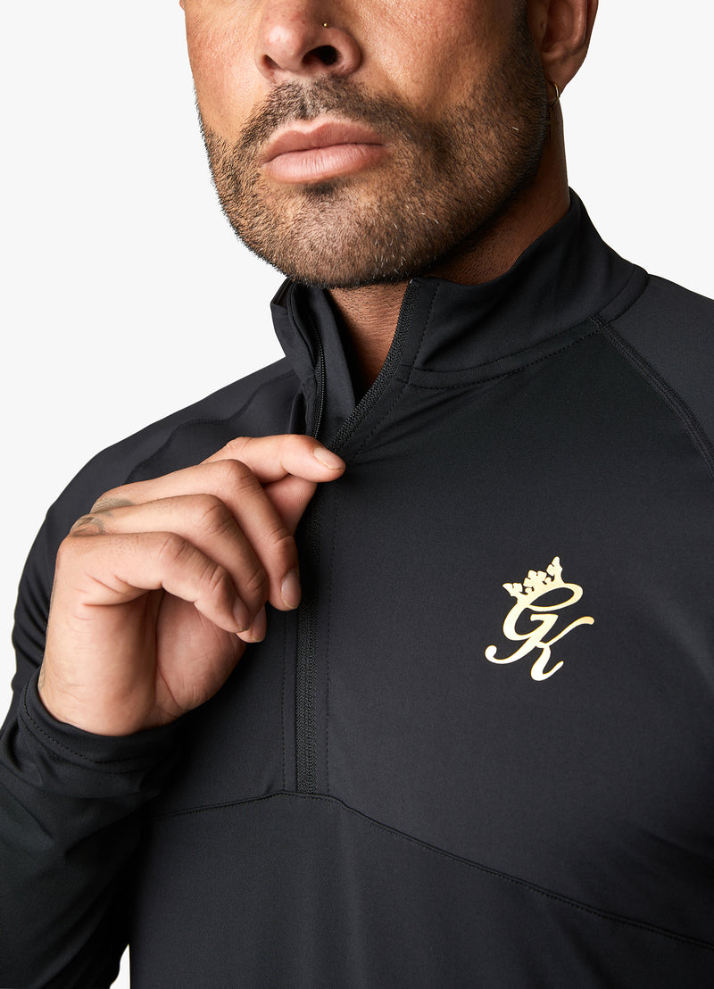 Gym King Flex 1/4 Zip Funnel - Black/Gold