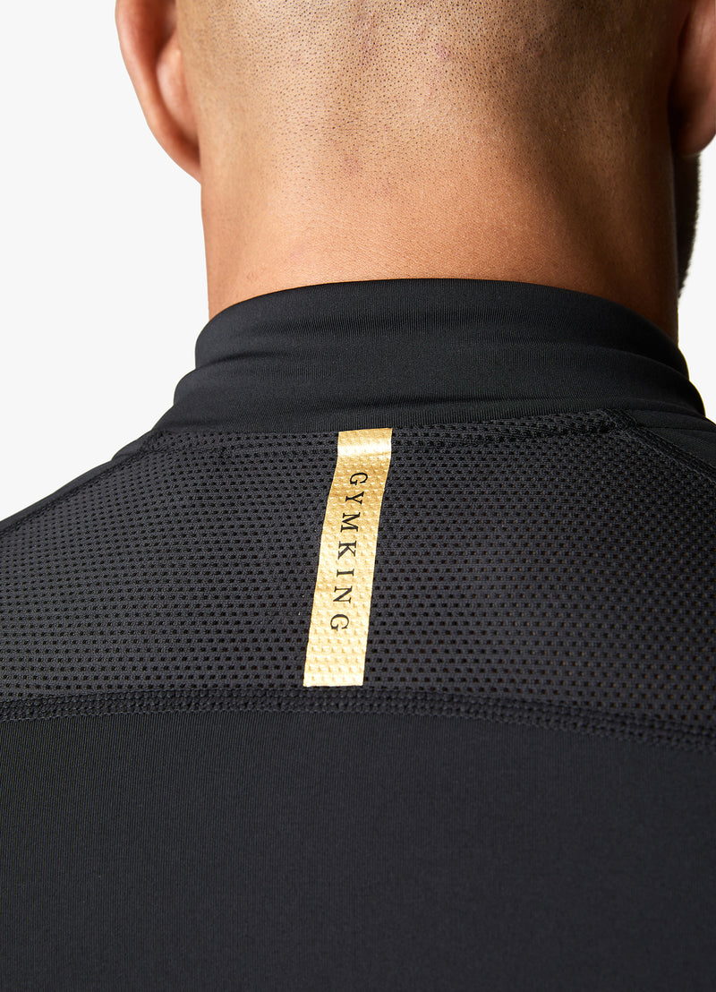 Gym King Flex 1/4 Zip Funnel - Black/Gold