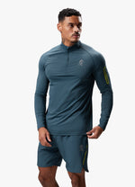 Gym King Flex 1/4 Zip Funnel - Twilight Blue/Lime thumbnail