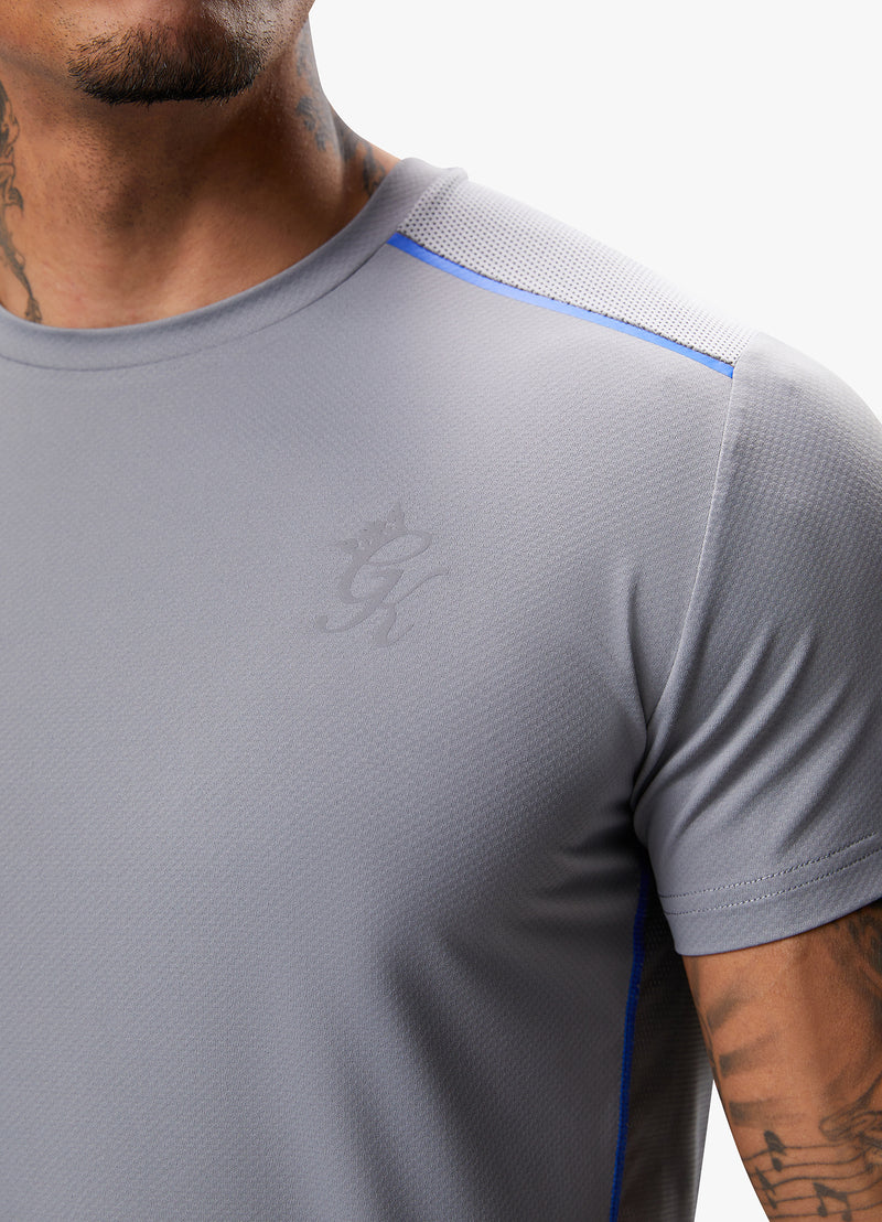 Gym King Flex Tee - Titanium Grey/Royal Blue