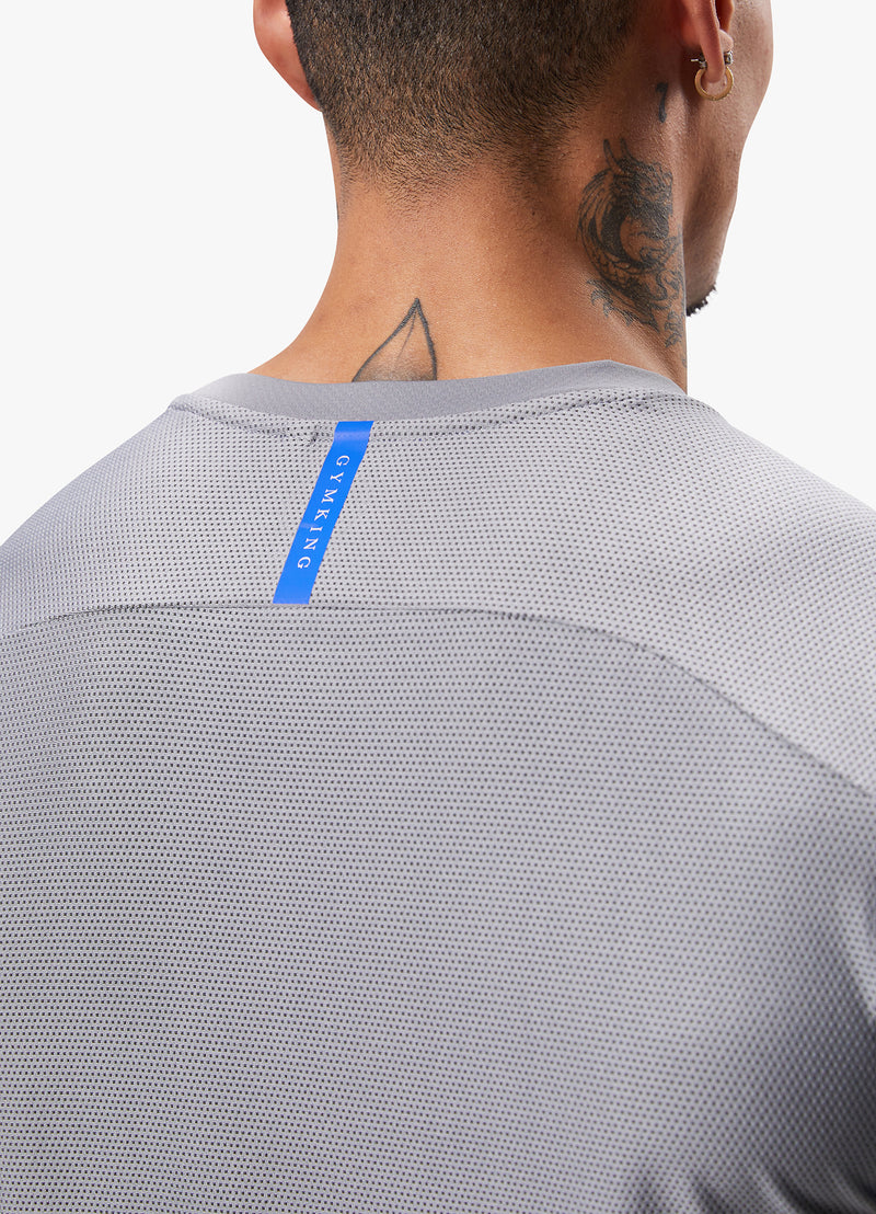 Gym King Flex Tee - Titanium Grey/Royal Blue