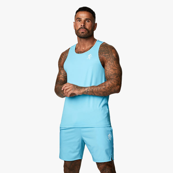 Gym King Contrast Flex Vest - Aqua/Blue