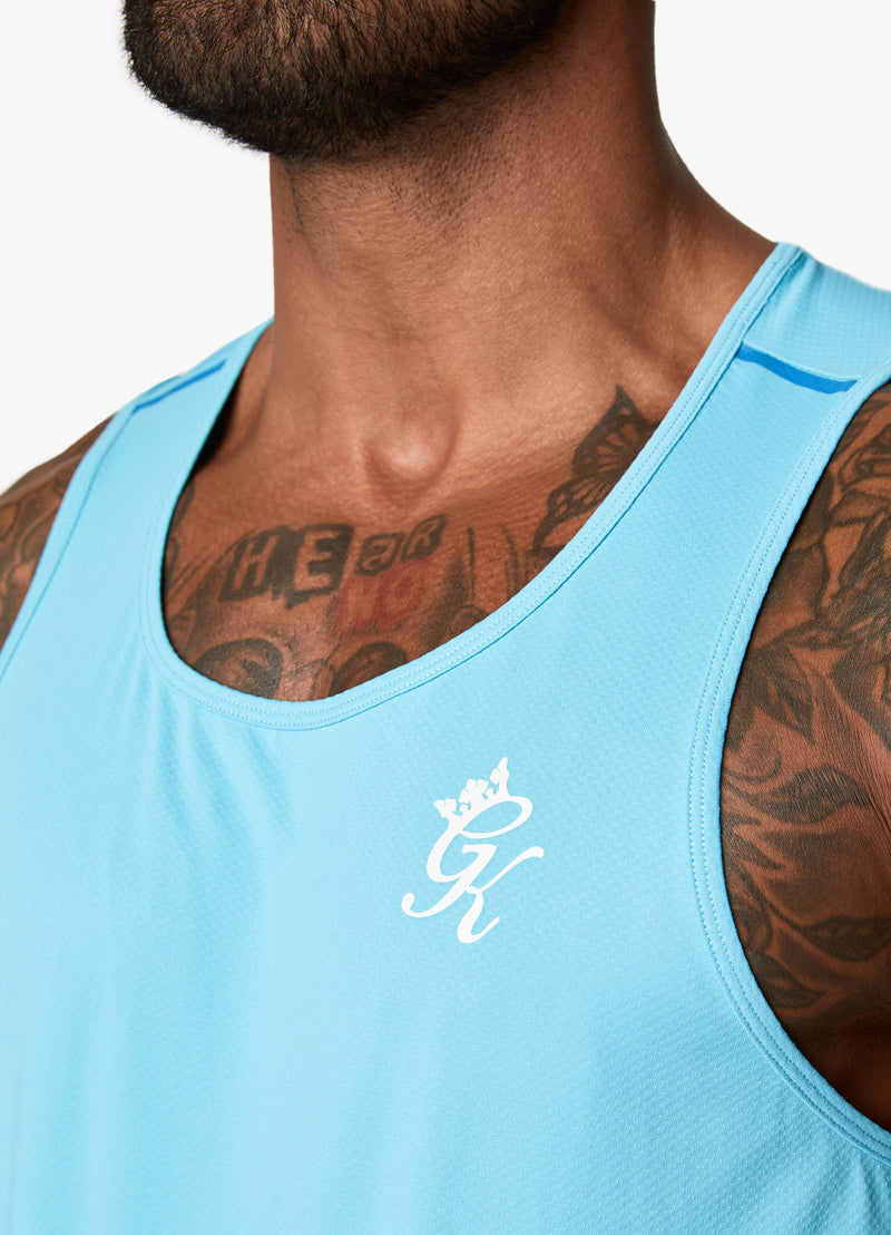 Gym King Contrast Flex Vest - Aqua/Blue