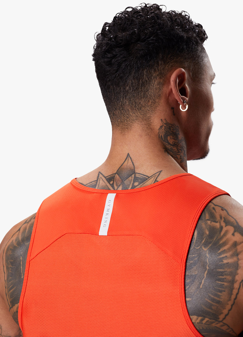 Gym King Flex Vest - Chilli Red/White