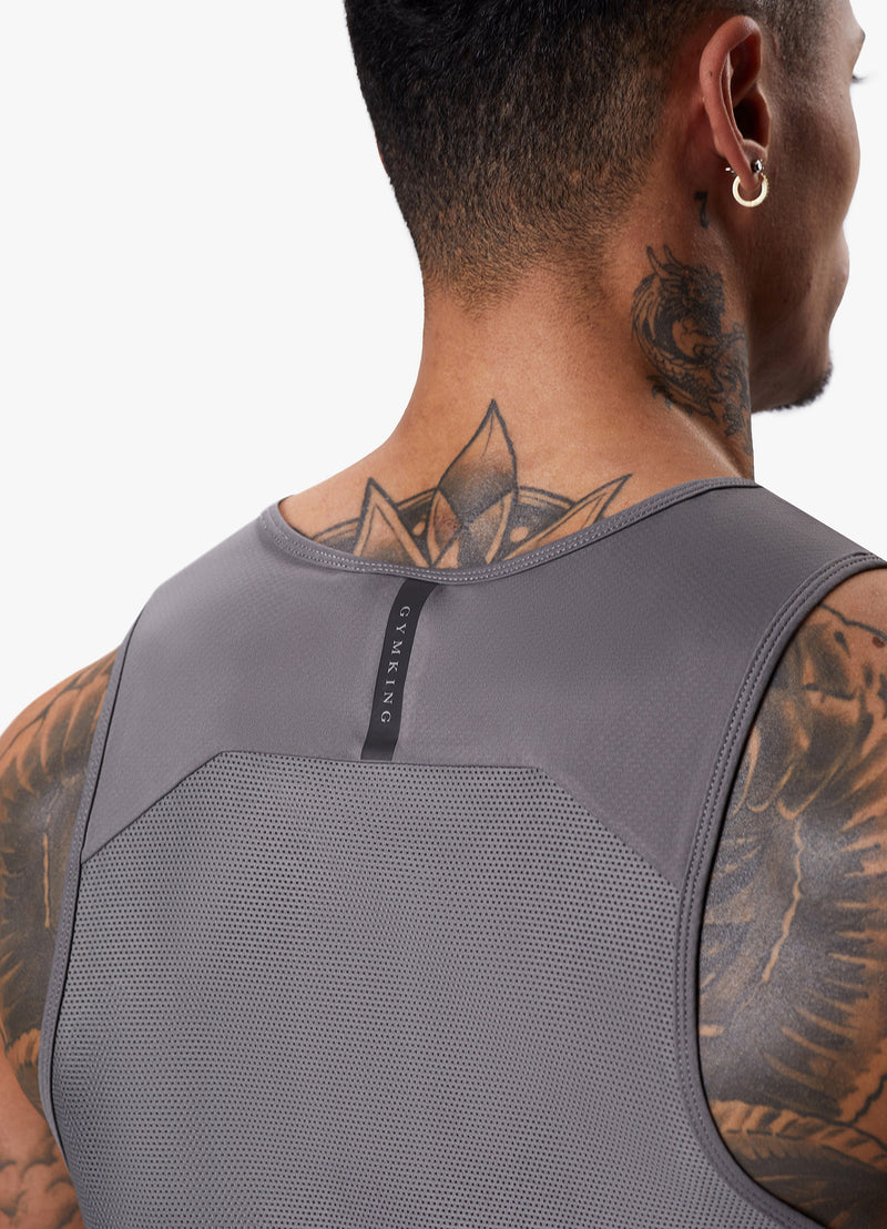 Gym King Flex Vest - Fossil Grey/Black