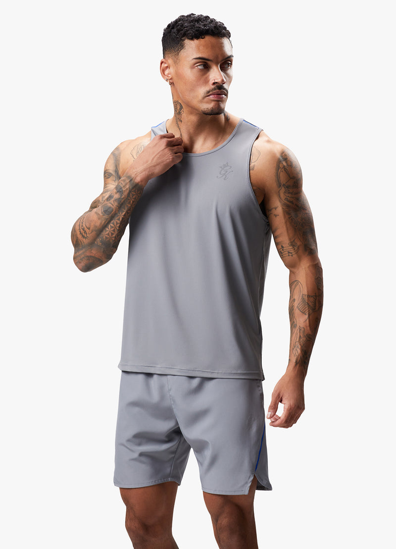 Gym King Flex Vest - Titanium Grey/Royal Blue
