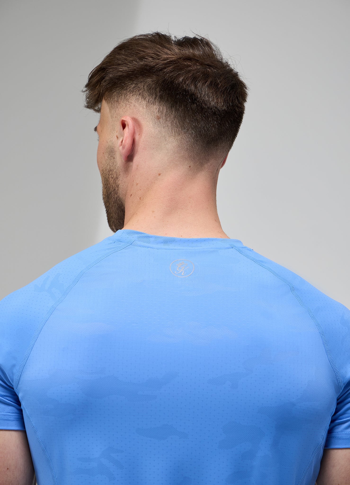 Gym King Focus Camo Knit Tee - Blue Iris