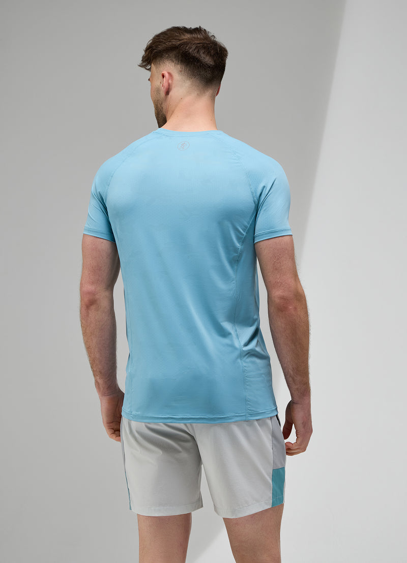 Gym King Focus Camo Knit Tee - Aquatic Blue