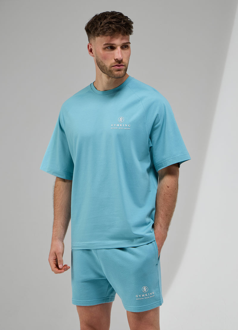 Gym King Focus Relaxed Fit Tee - Aquatic Blue
