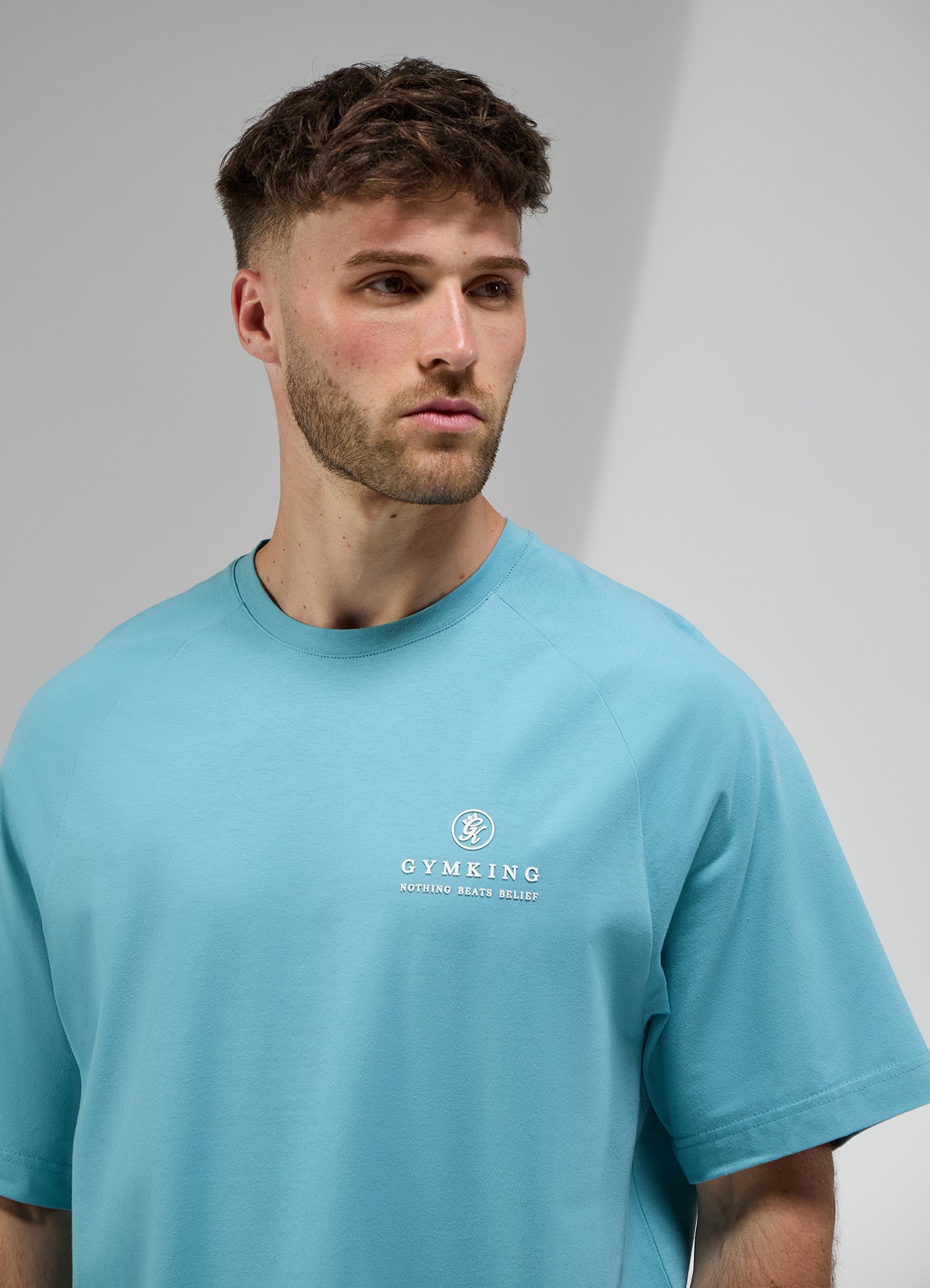Gym King Focus Relaxed Fit Tee - Aquatic Blue