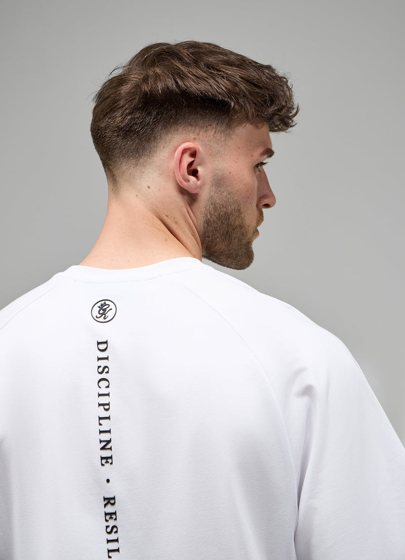 Gym King Focus Relaxed Fit Tee - White