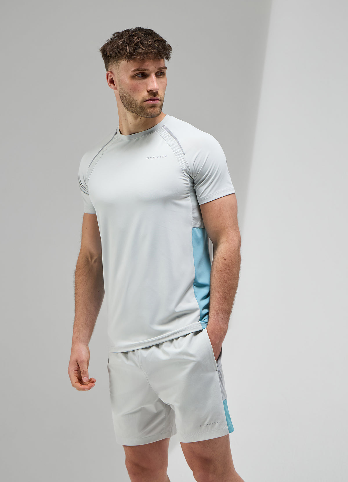 Gym King Focus Woven Tee - Light Grey/Urban Grey