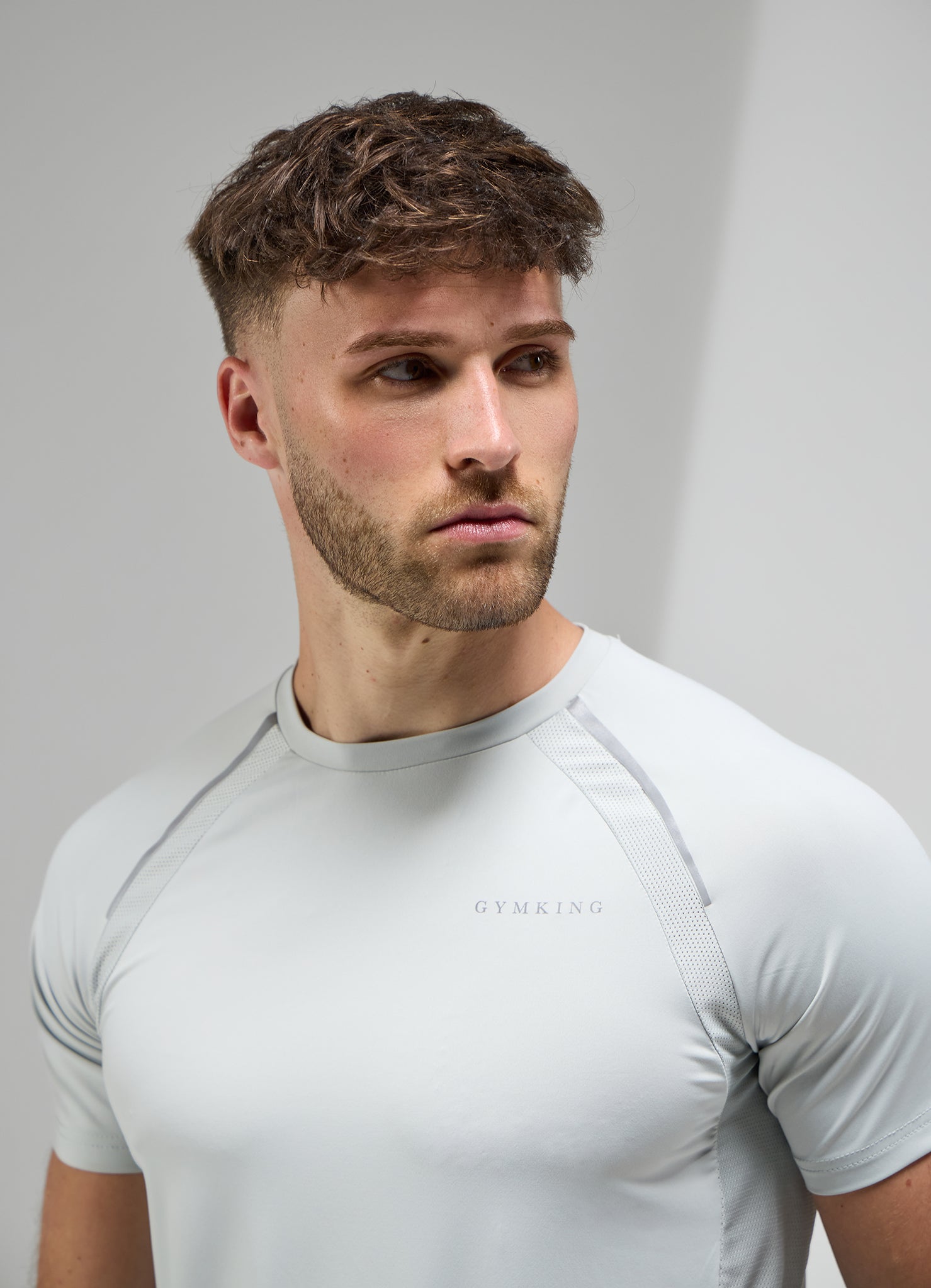 Gym King Focus Woven Tee - Light Grey/Urban Grey