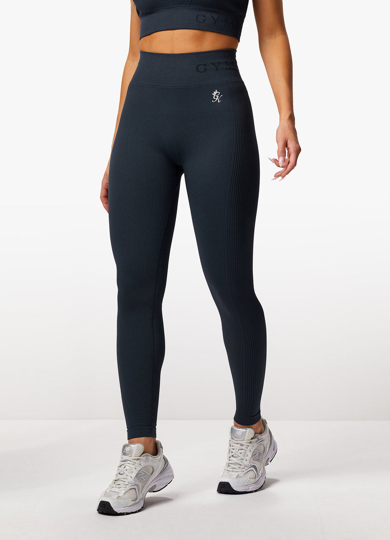 Gym King Formation Rib Legging - Deep Slate Blue