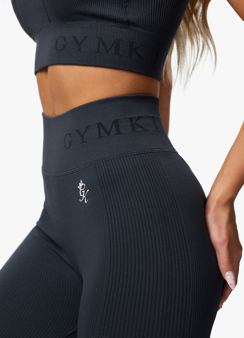 Gym King Formation Rib Legging - Deep Slate Blue