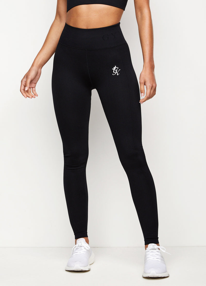 Gym King Formation Rib Legging - Black