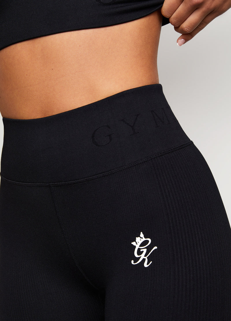 Gym King Formation Rib Legging - Black