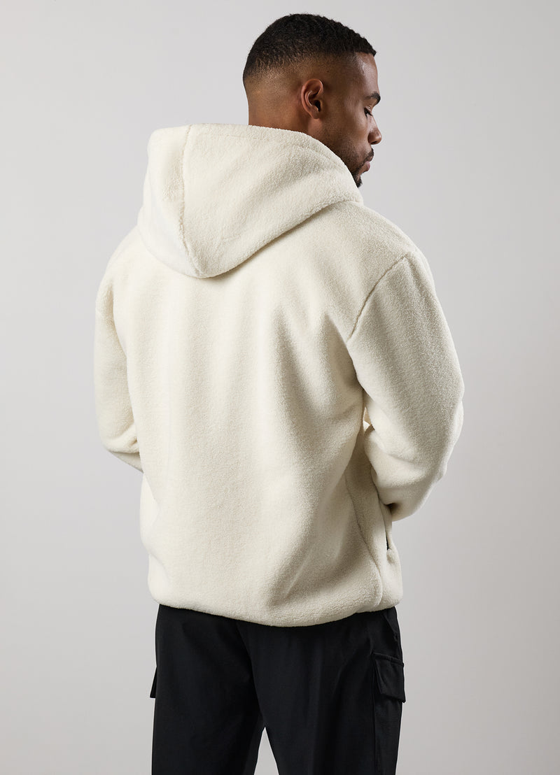 Gym King Linear Full Zip Borg Jacket - Cream