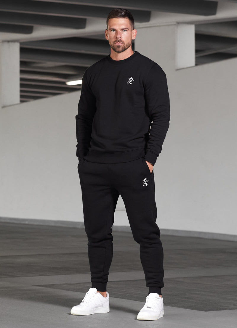 Gym King Fundamental Crew Tracksuit - Black