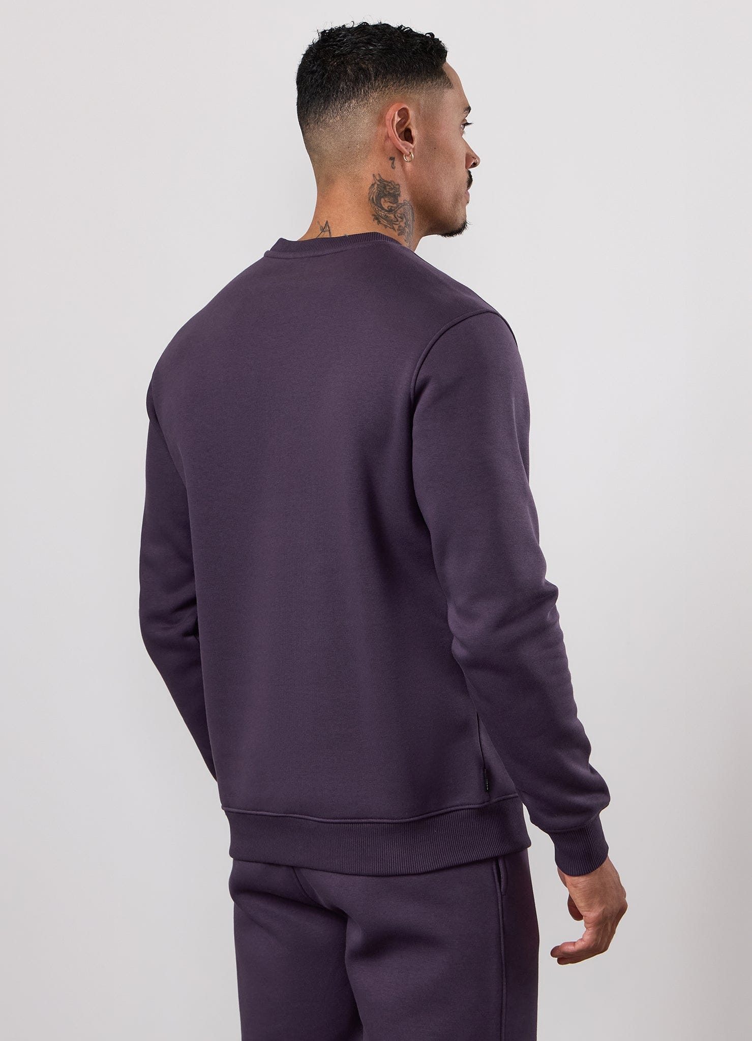 Gym King Fundamental Fleece Crew Tracksuit - Deep Purple