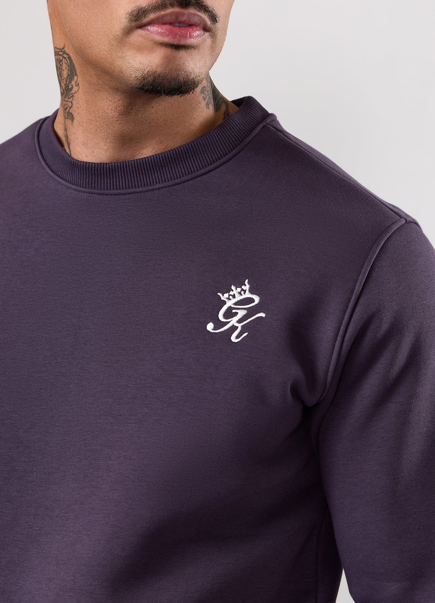 Gym King Fundamental Fleece Crew Tracksuit - Deep Purple