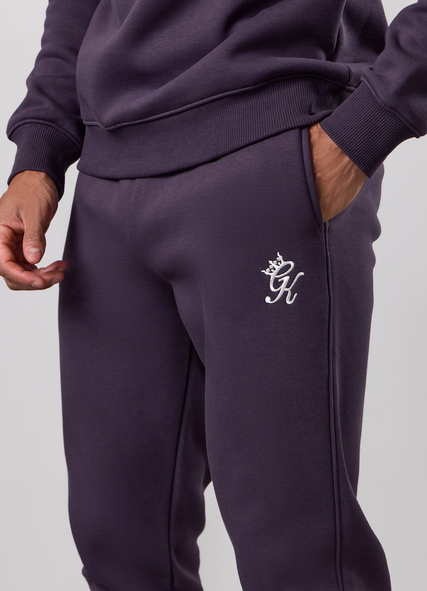 Gym King Fundamental Fleece Crew Tracksuit - Deep Purple