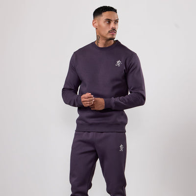 Gym King Fundamental Fleece Crew Tracksuit - Deep Purple