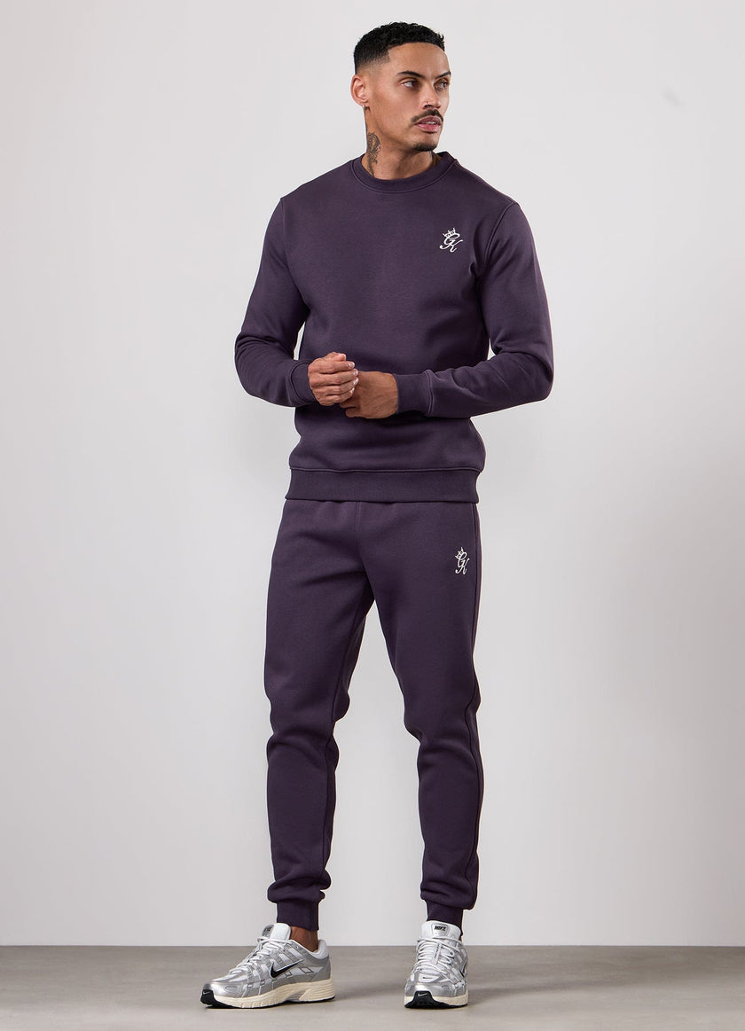 Gym King Fundamental Fleece Crew Tracksuit - Deep Purple